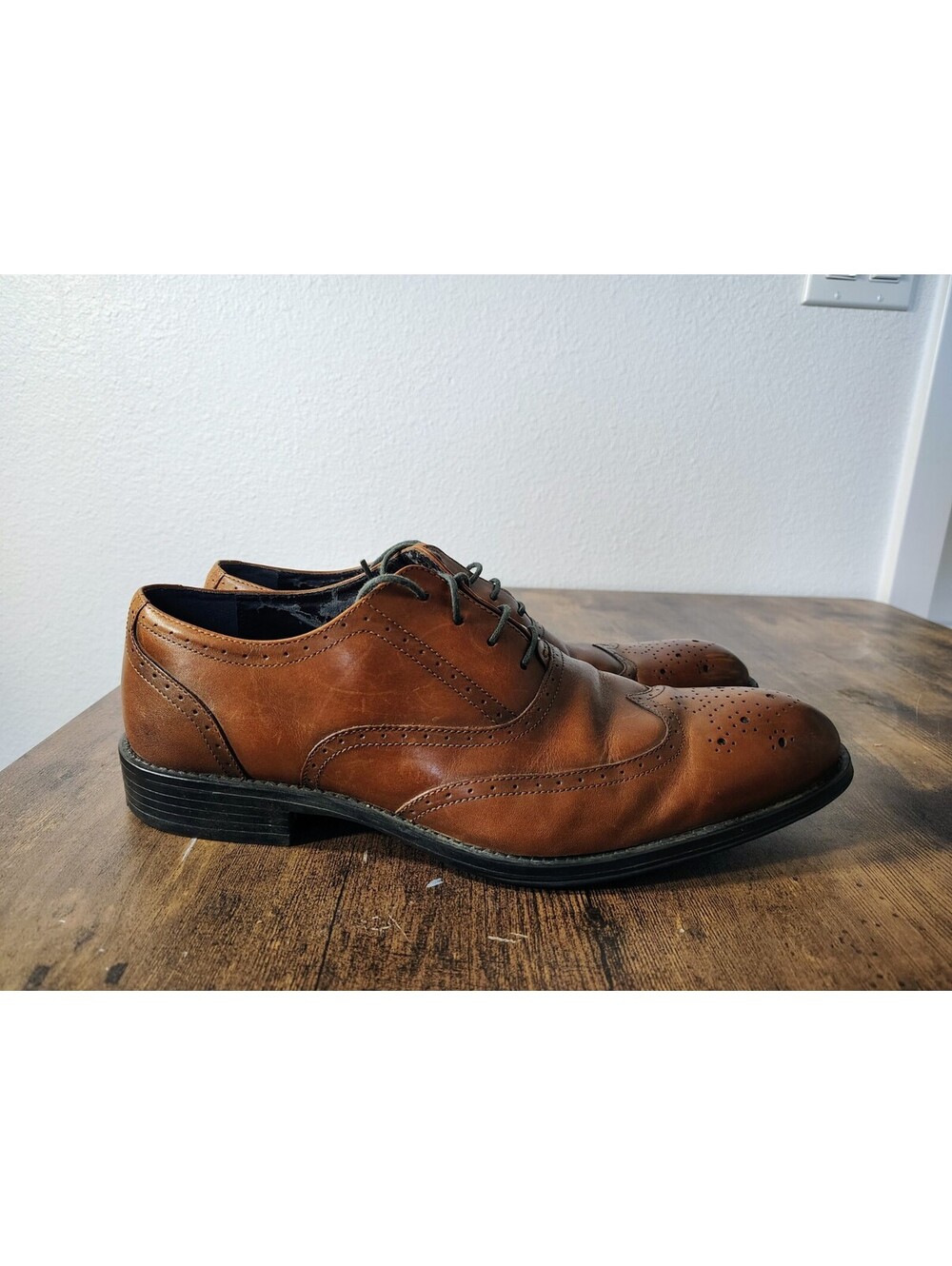 Gordon Rush Burner Mens 10 Brown Leather Wingtip Brogue Oxford Dress Shoes 11008